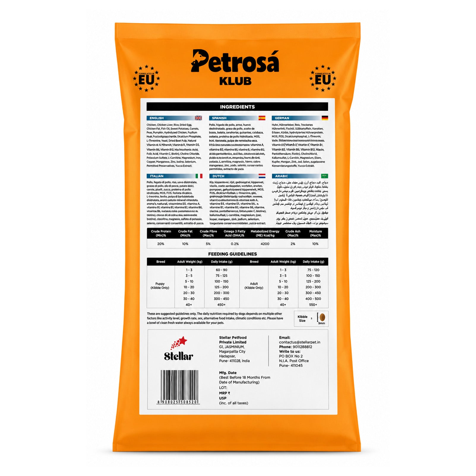 Petrosá KLUB Complete Dog Food for All Breeds, 20kg
